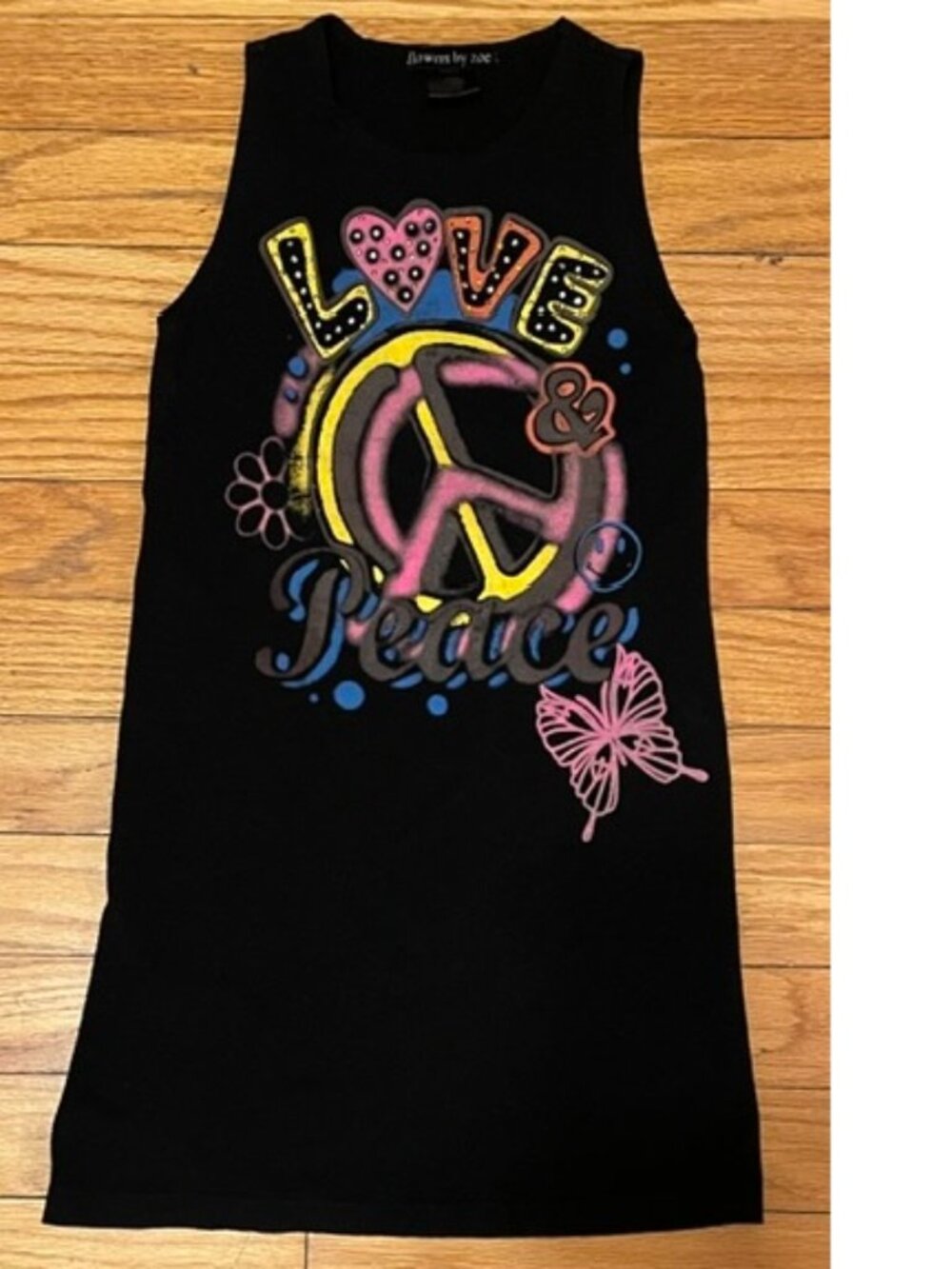 FLOWERS BY ZOE Love & Peace Graffiti Crystal Dress Girls 5